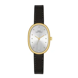 Montres ovales en cuir noir pour femmes, montres-bracelets à pointeur marron, montre à main étanche, cadeaux féminins élégants, marque de luxe, mode