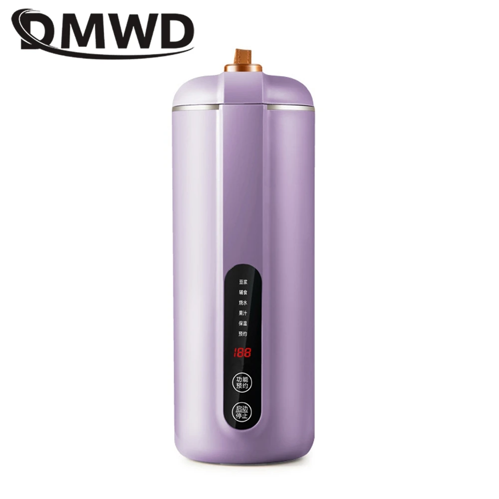 DMWD macchina per il latte di soia per uso domestico 300ml interruttore per alimenti frullatore per frutta miscelatore Mini spremiagrumi estrattore di verdure scaldabagno senza filtro