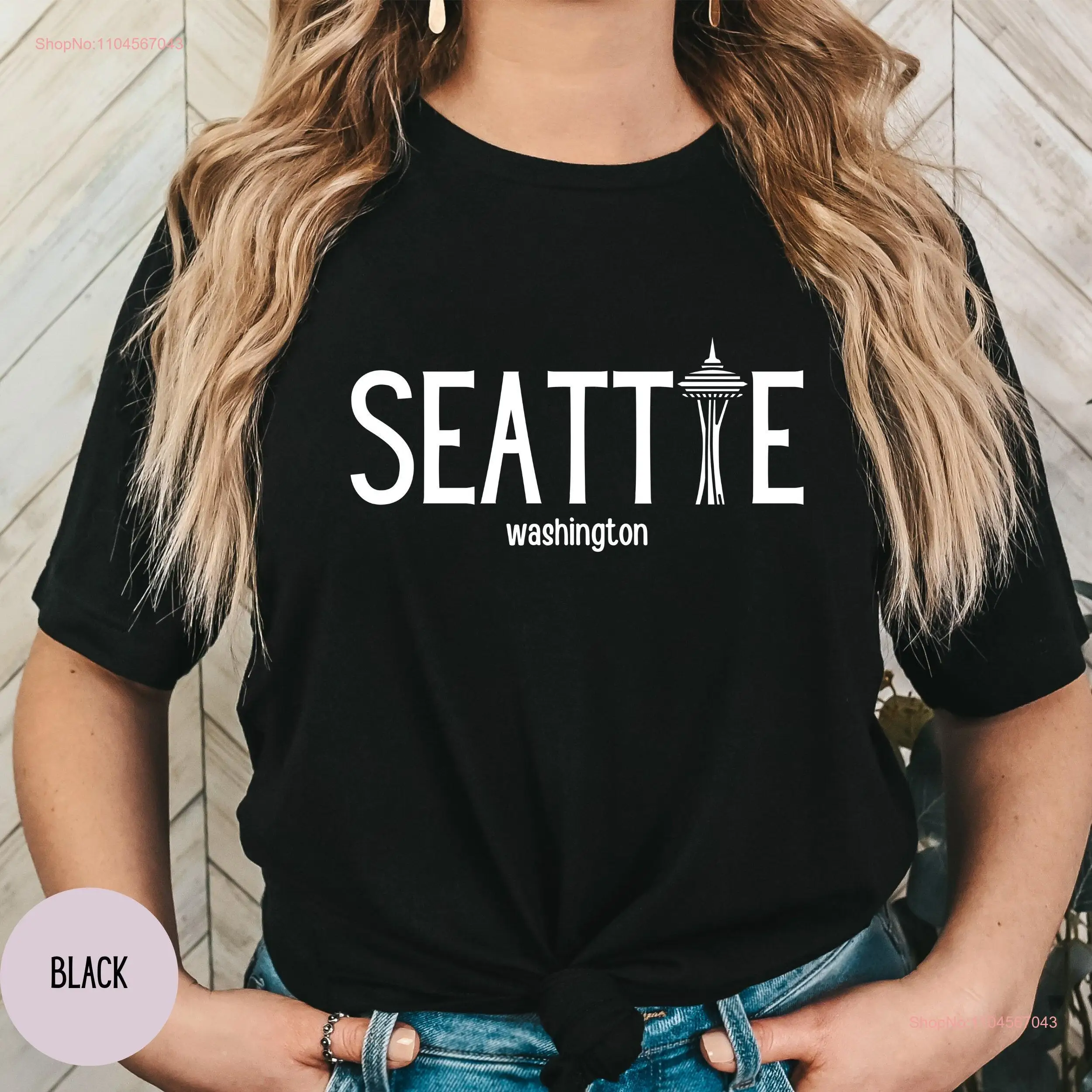 

Футболка Seattle Washington State Souvenir с длинными или короткими рукавами