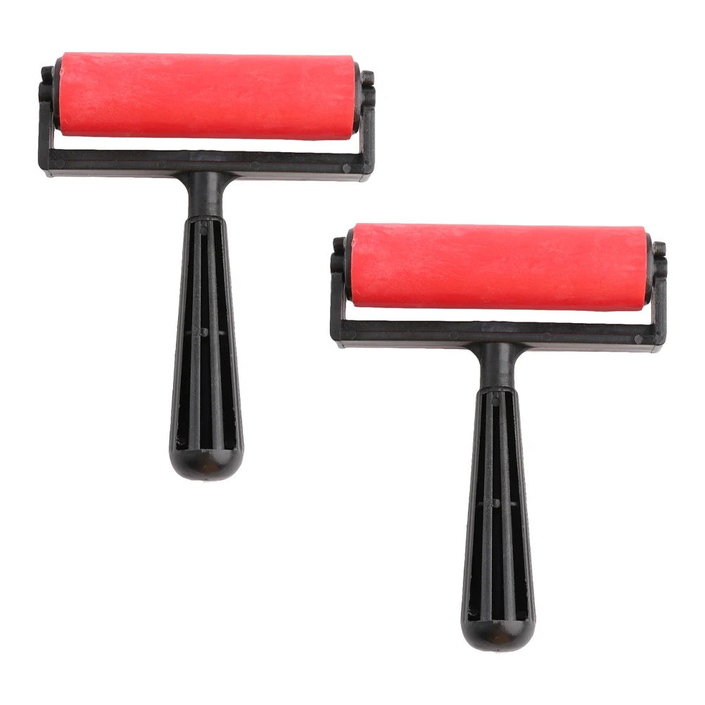 2 szt. 10 cm Plastikowy wałek do druku sitodrukowego do łatwego rozwijania wydruków, łatwy w czyszczeniu, narzędzie artystyczne, materiały malarskie, do stemplowania