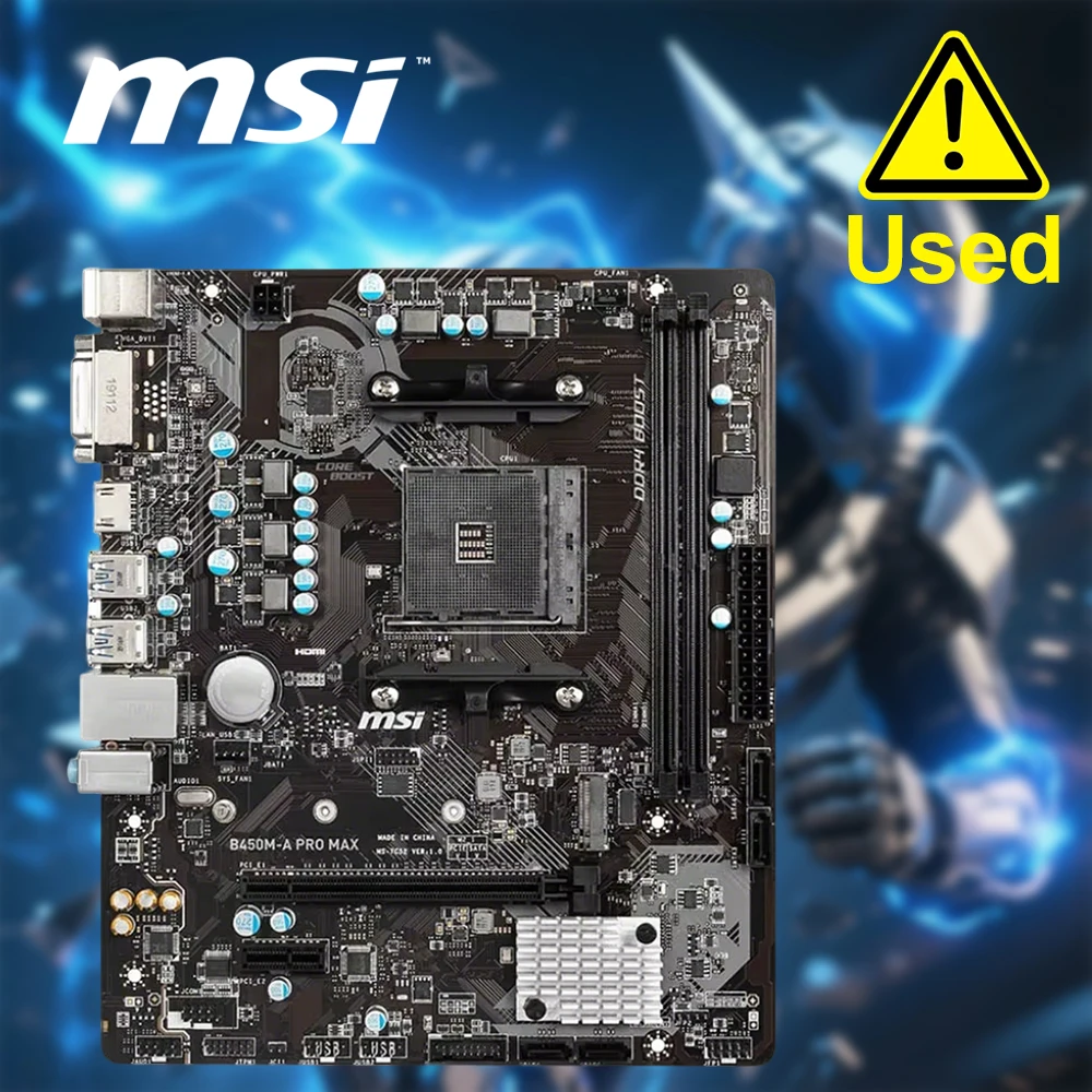 

MSI B450M-A PRO MAX AMD B450 Motherboard Support Ryzen 5 5600 Socket AM4 CPU DDR4 PCI-E 3.0 SATA III M.2 Motherboard