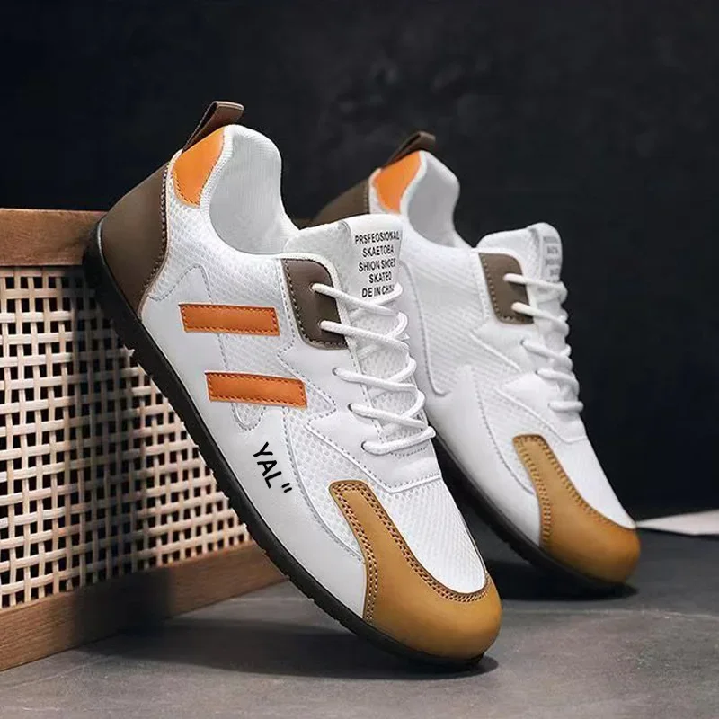 Zapatos deportivos transpirables a la moda, zapatos informales de malla bajos para hombre, zapatillas de deporte ligeras que combinan con todo a la moda para verano