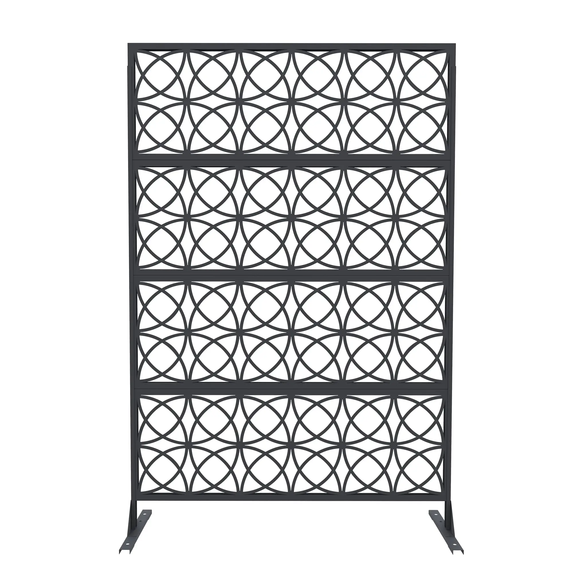 46x71 Metal Privacy Screen Outdoor Decorative Divider Freestanding Panel With Stand For Patio Balcony Garden Deck Indoor view 2