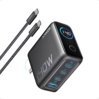 Anker Zolo Charger 140W 4 Port Multi-Device Fast Charging  Advanced GAN Power Adapter  Intuitive Touch Controls