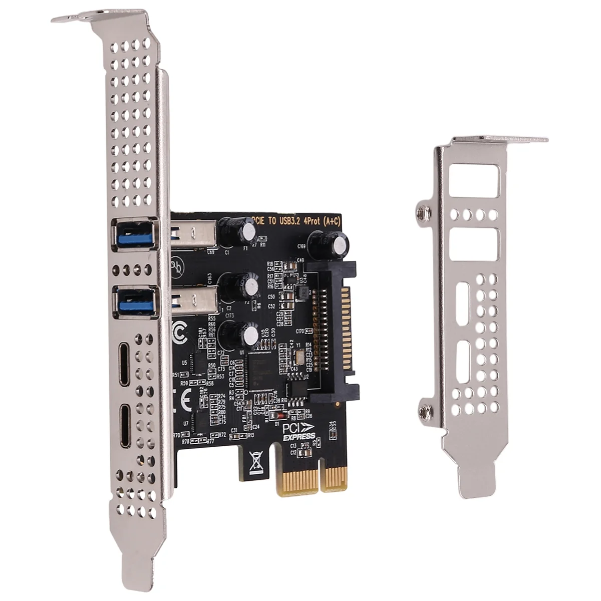 

Карта расширения AB20-PCI, 4 порта (тип C + A), плата расширения USB 3.2, 5 Гбит/с, высокоскоростной концентратор без драйверов для настольного компьютера