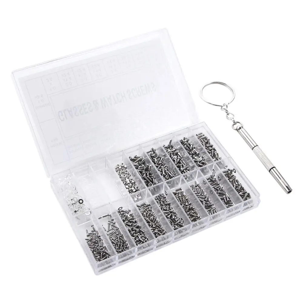 1000 pcs Micro Screwdriver Set Replacement Nuts Glasses screw accessory box Screwdriver Repair Tools