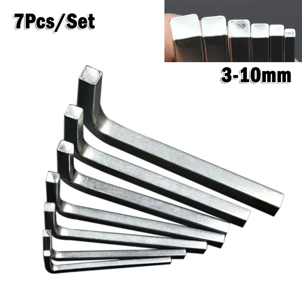 Head Wrench Wrench Square Head Tool Tools 3mm-10mm 4 7 */kit 7 Pcs/set 7Pcs/Set Silver Square Wrench 3-10mm Home