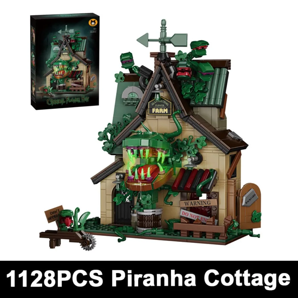 

1128PCS Mysterious Flower House Building Blocks DIY Piranha Plant Farm Model Creative Construction Bricks Desktop Decor Gift