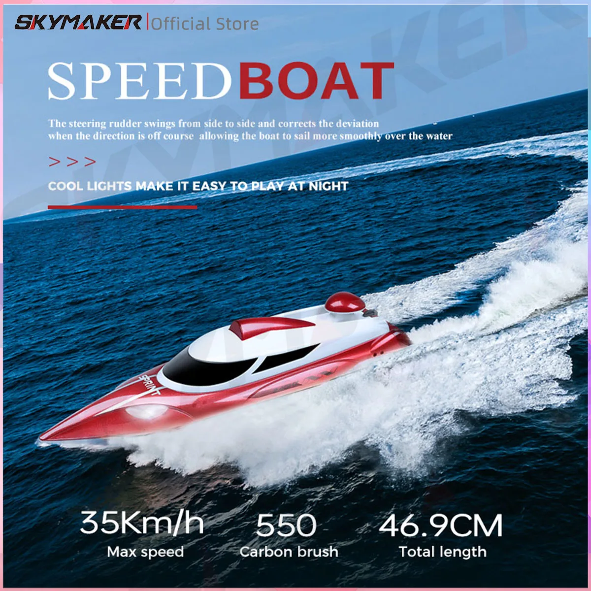 WLtoys Wl918 High Speed RC Boat 35km/h Remote Control Speed Racing Boats 2.4GHz Capsize Low Battery Alarm RC Boat Toy Kids Gift