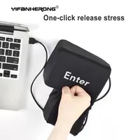 Big USB Enter Key Vent Pillow Soft Computer Button Return Key For Offices Decompression Pillow Stress Relief Toy Enter Button