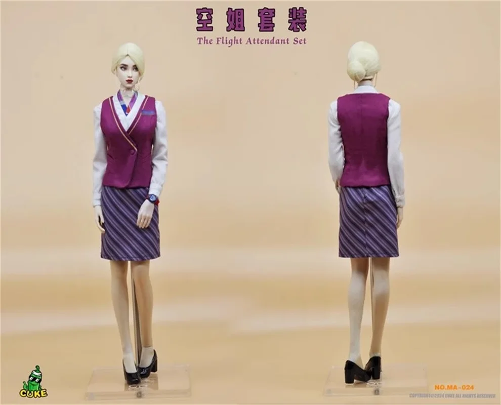 CUKE TOYS MA-024 1/6 Soldier The Flight Attendant Uniform Set Model Toy Fit 12'' Action Figures S18 Body In Stock