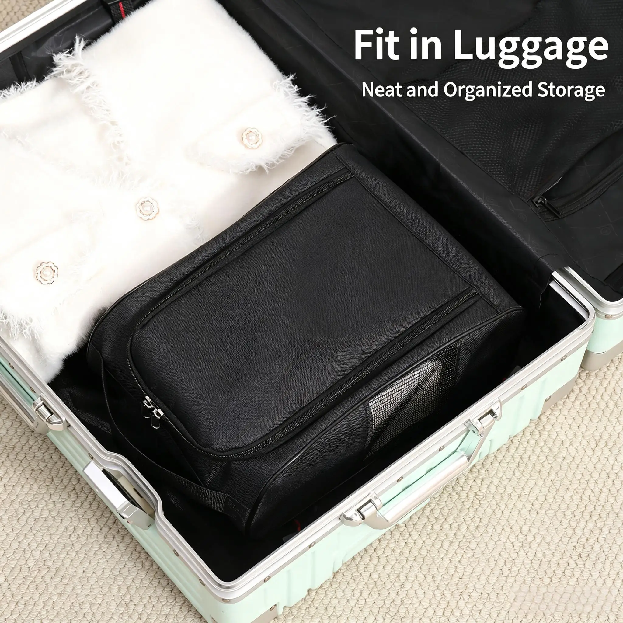 1/2/3pcs Portable Travel Shoe Bag Oxford Fabric Dustproof Shoe Storage Pouch Breathable Mesh For Travel Gym Golf Home Organizer