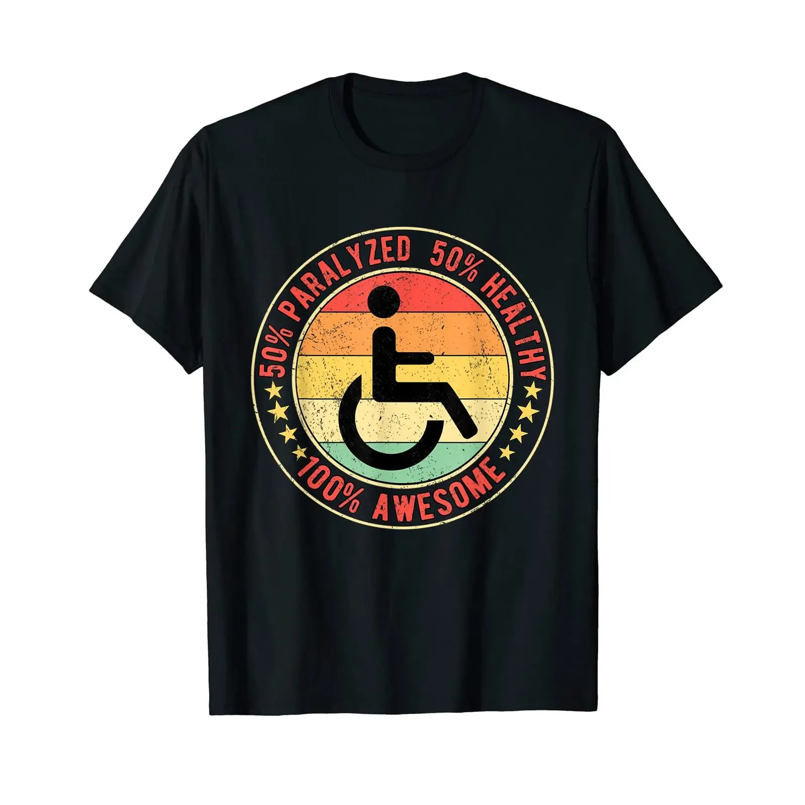 Wheelchair Users Rolliers 50 Paralyzed Healthy T Shirt black s vintage Washed Slightly Breathable streetwear Stylish
