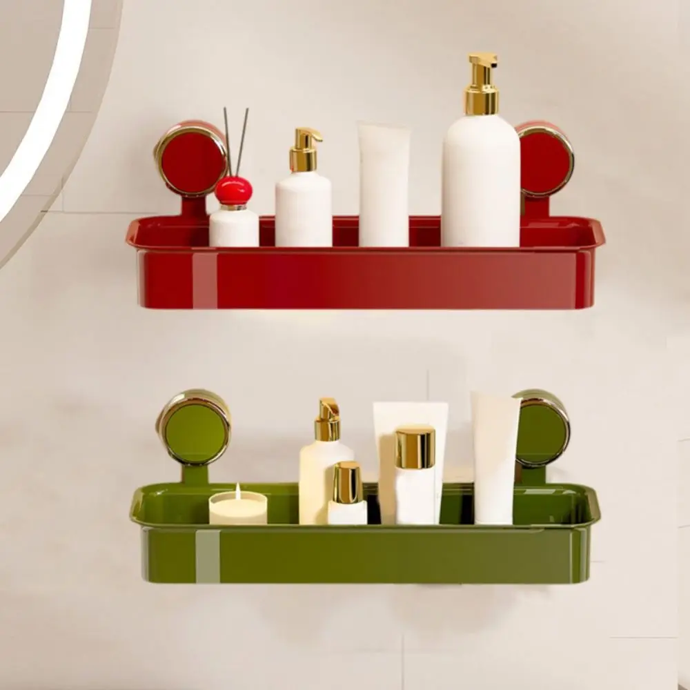 

Wall Mounted Suction Cup Storage Rack Detachable Draining Cosmetics Storage Rack Plastic Punch Free Toilet Shampoo Holder