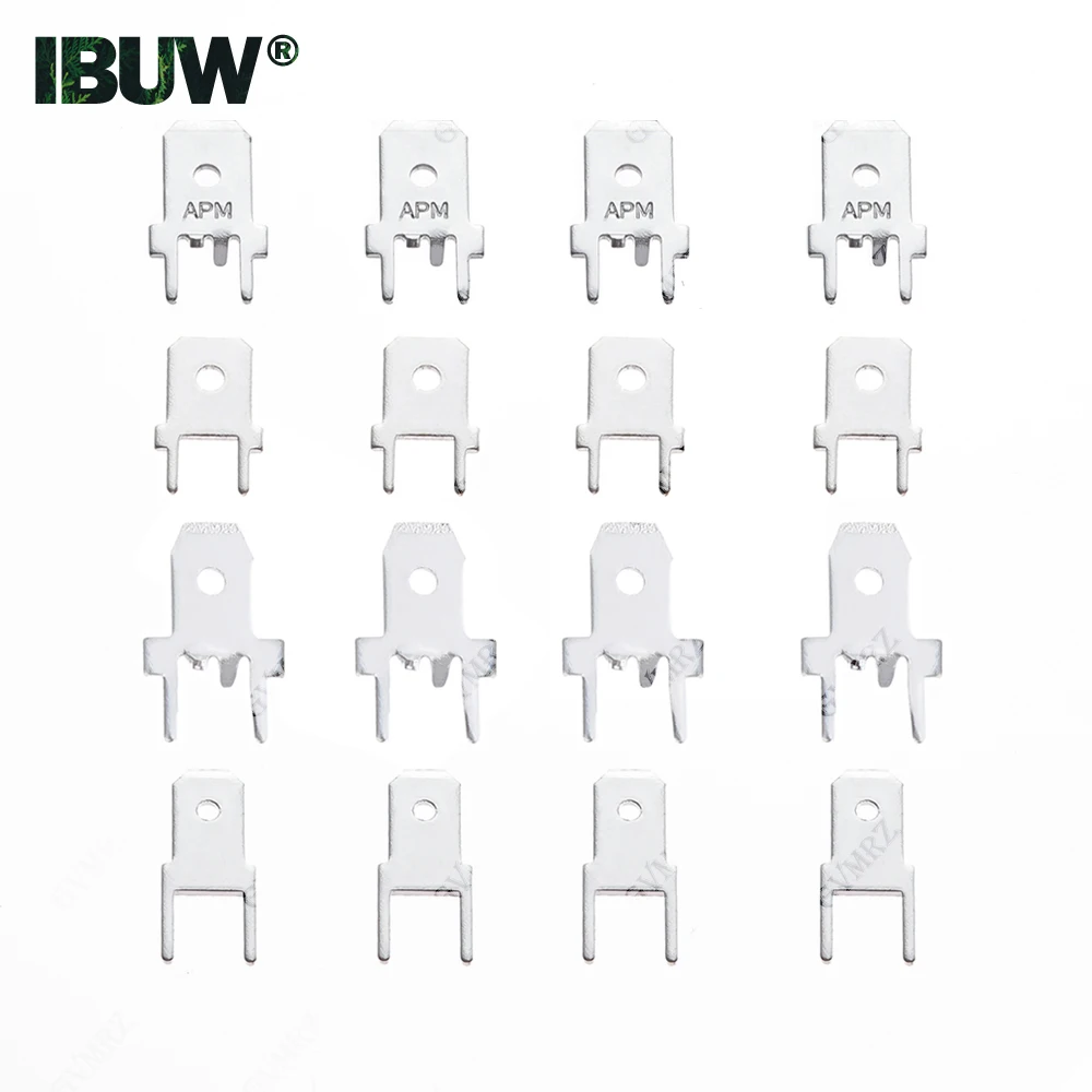 100PCS/lot 4.8mm 6.3mm PCB Spade Terminal Connector Cold Press Tab Solder Lug Male Crimp Terminal Plate Component