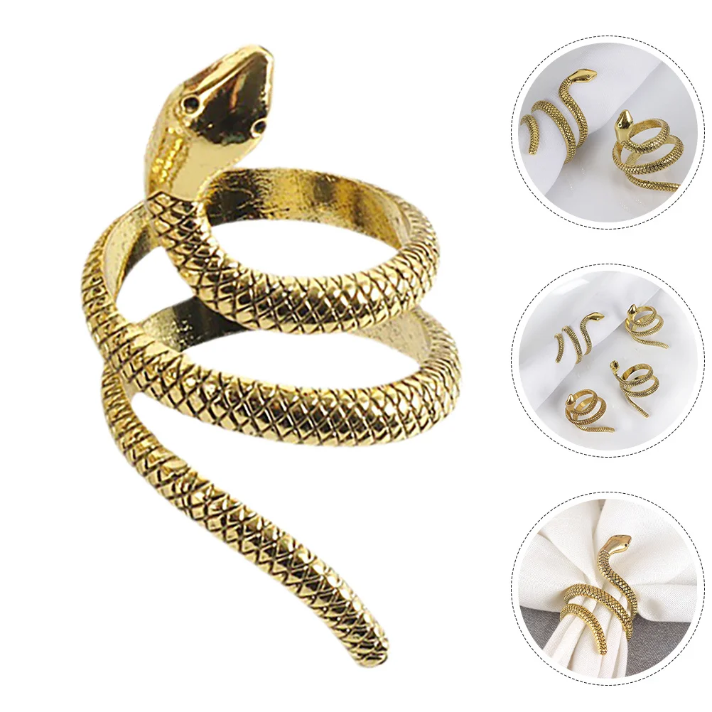 

4 шт. декоративные кольца для салфеток в виде змеи, металлические элегантные держатели для салфеток для свадьбы, банкета, обеденного стола, вечерние держатели для салфеток