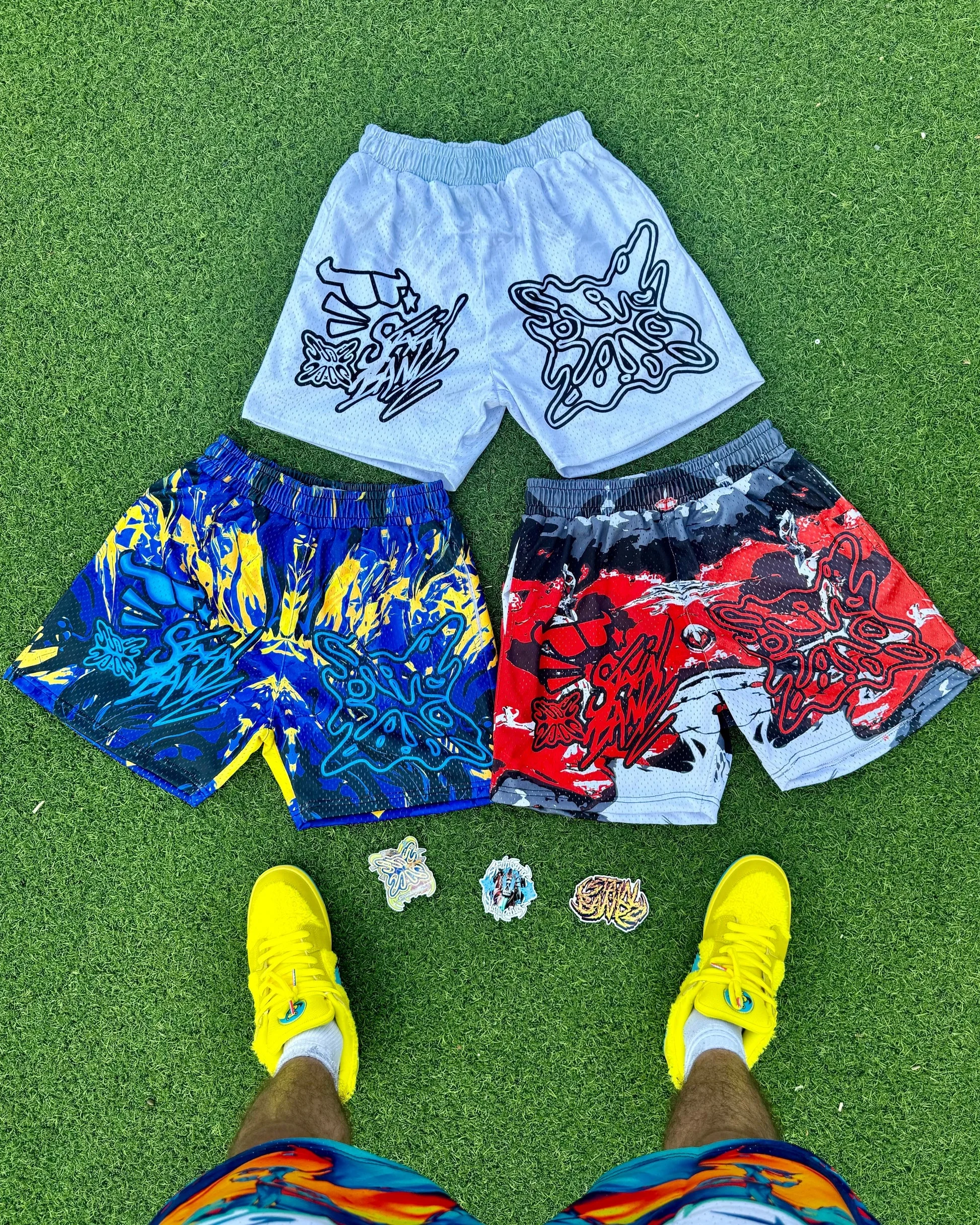 2026 New Original Trendy Brand Graffiti Gradient Trendy Street Sports Shorts Basketball Football Quick Drying Casual Shorts Men