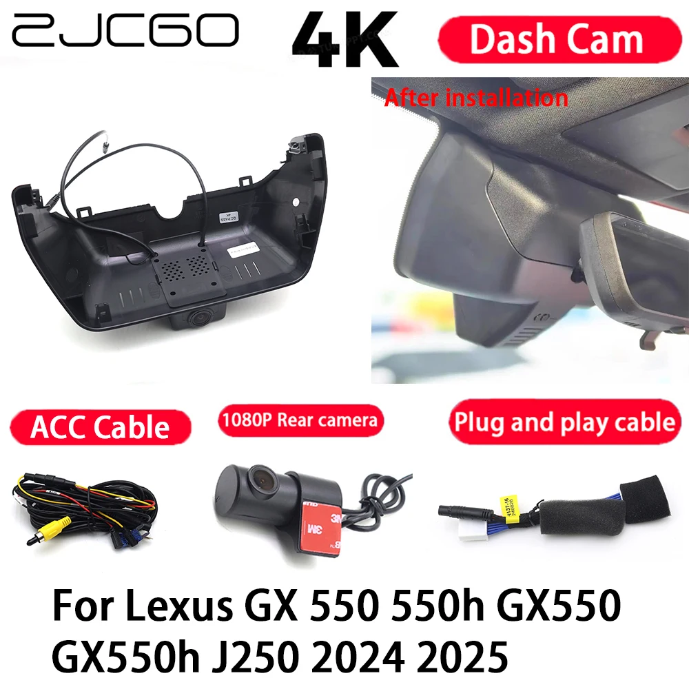 Cámara para Auto 4K, Plug and Play, Grabadora de Video con Visión Nocturna para Lexus GX 550 550h GX550 GX550h J250 2024 2025