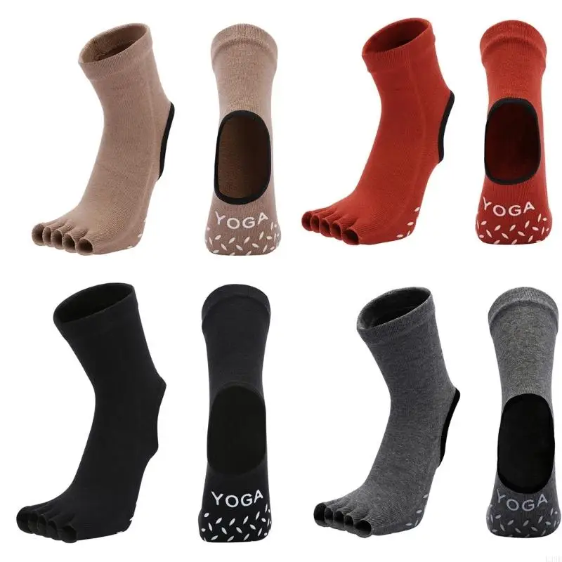 

L38E Женские носки для йоги с поддержкой лодыжки и отдельным носком, противоскользящие силиконовые чулочно-носочные изделия