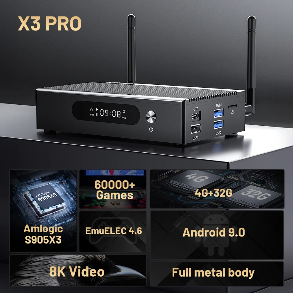 Retro Video Game Console Super Console X3 Pro built-in 500G HDD 60000+ Classic Games For SS/MAME/CD 4K/8K Android 9 TV Box WIFI6