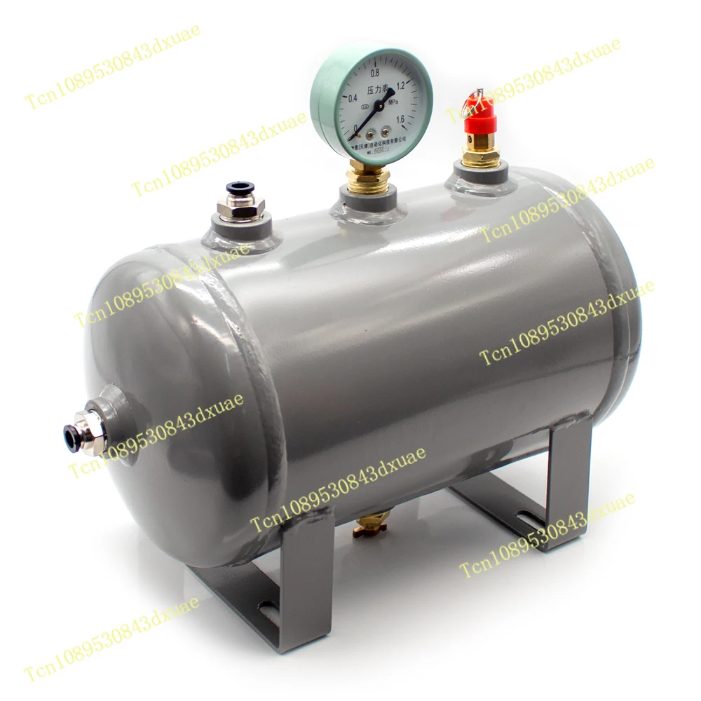 

5L Horizontal Carbon Steel Air Storage Tank Air Compressor Air Pump Pressure Tank Vacuum Storage Cylinder With Pressure Gauge
