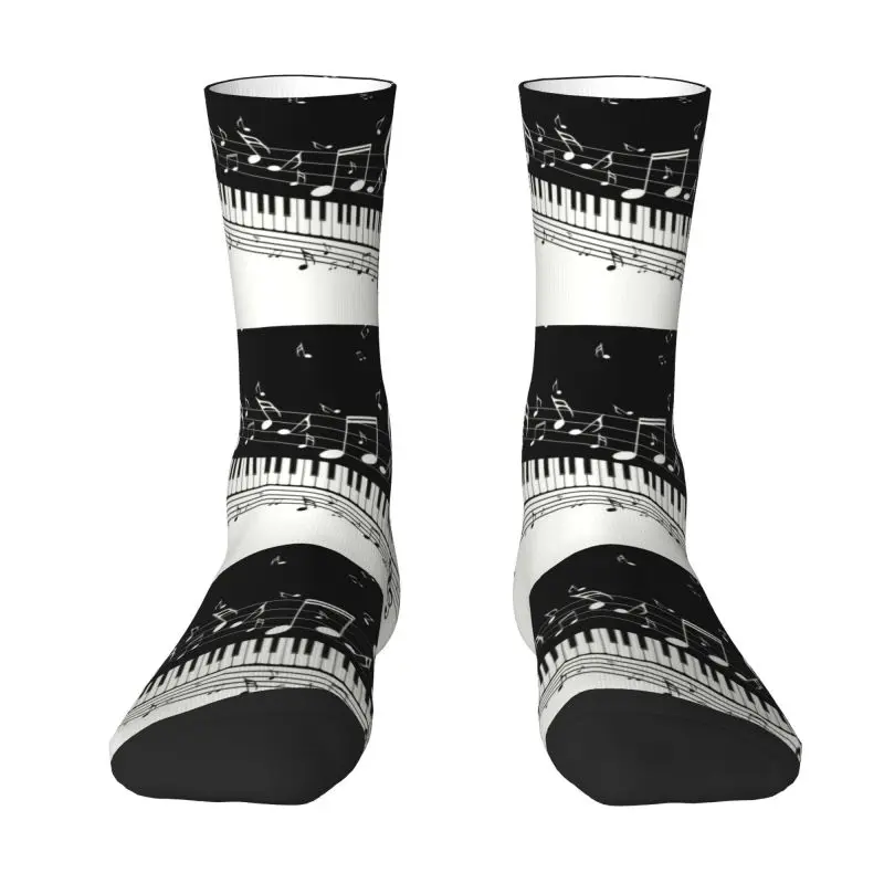 Chaussettes de piano classiques pour hommes et femmes, chaussettes chaudes, notes de musique, pianiste, équipage, nouveauté, mode