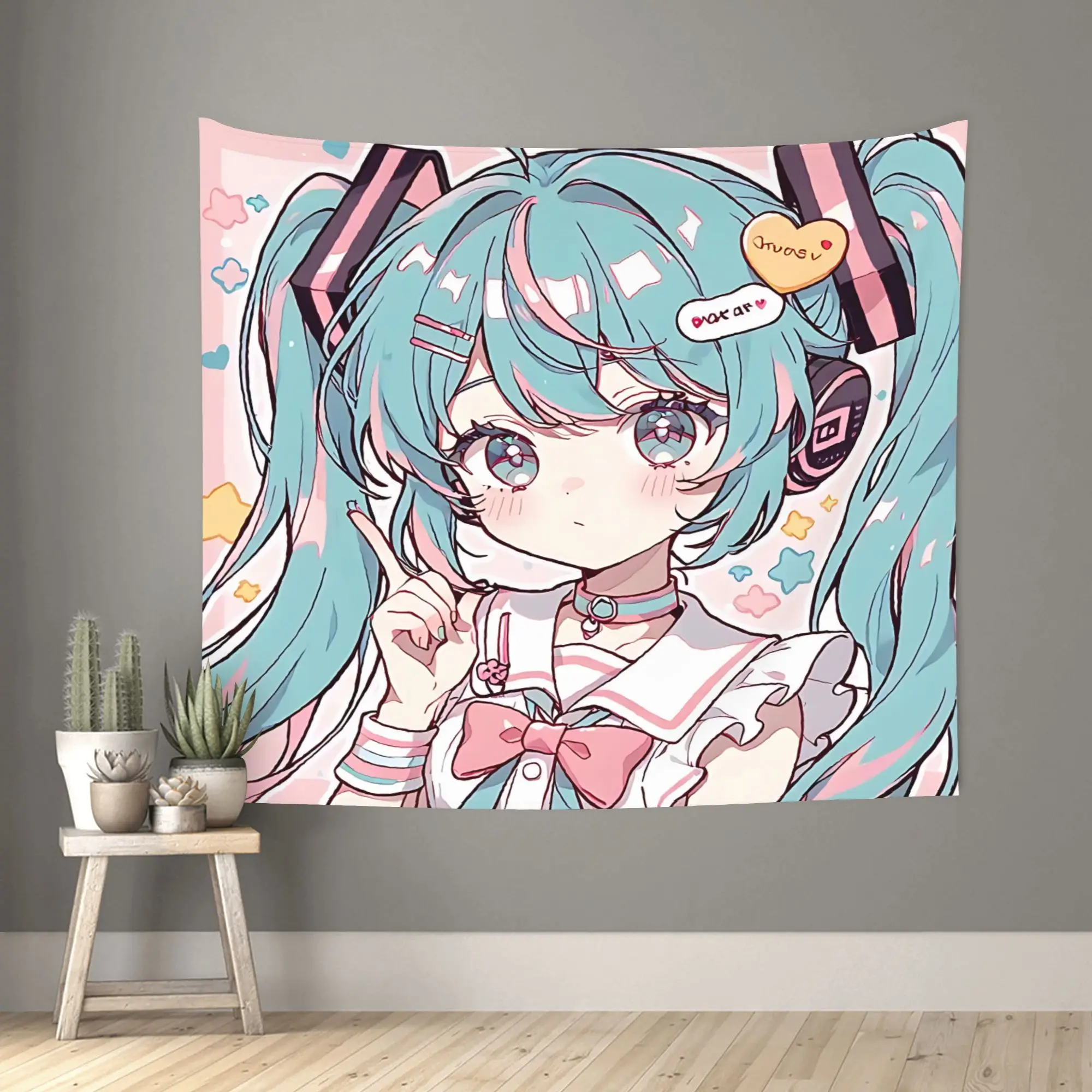 Cutecore Hatsune Miku Tapestry Room decoration  Home Decoration Tapestry Decor Accessories Cute Room Decor