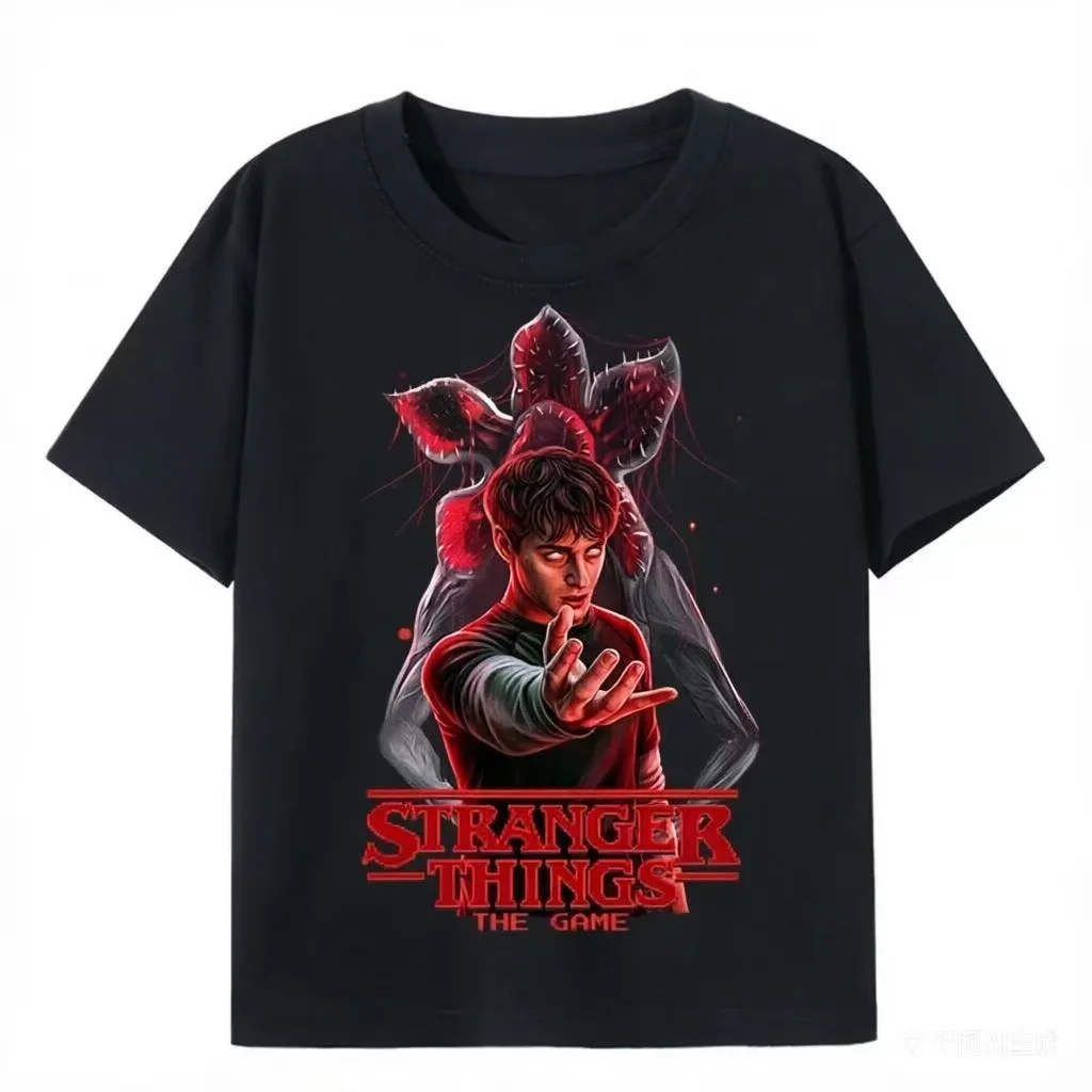 Camiseta con estampado de Stranger Demogorgon de Will Byers para niños y niñas, camiseta clásica de manga corta con diseño invertido de 1983, regalo