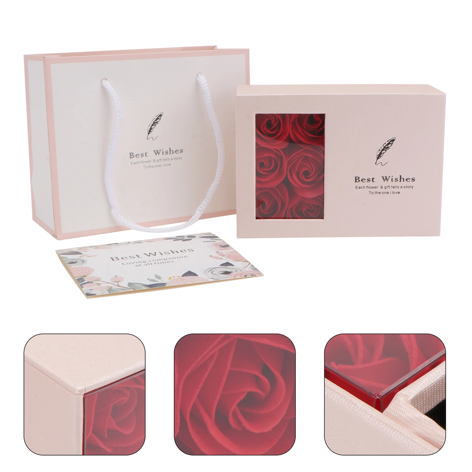 

1set 1Set Preserved Flower Gift Box Elegant Jewelry Storage Container Case For Rings Necklaces Earrings
