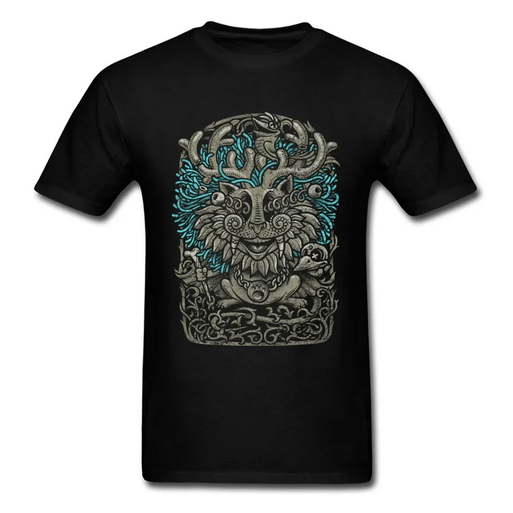 

Unique Design Shaman Totems Graphic Print T-Shirt 100% Cotton O-Neck Short Sleeve Summer Casual Mens T-shirt Streetwear