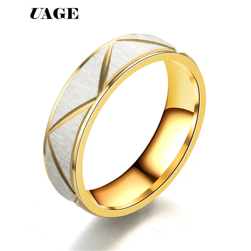 UAGE Simple Couple Titanium Steel Matte Wedding Rings women men\'s jewelry anniversary marriage Best Fashion Gift