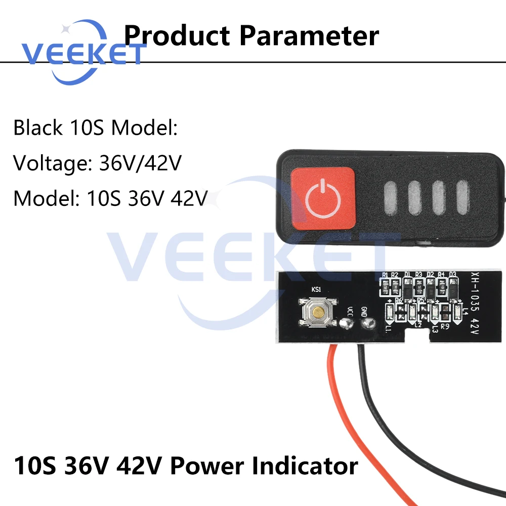 Lithium Battery Display Module 5S 18V 21V 10S 36V 42V Battery Capacity Indicator LED Display Tester With Power Display