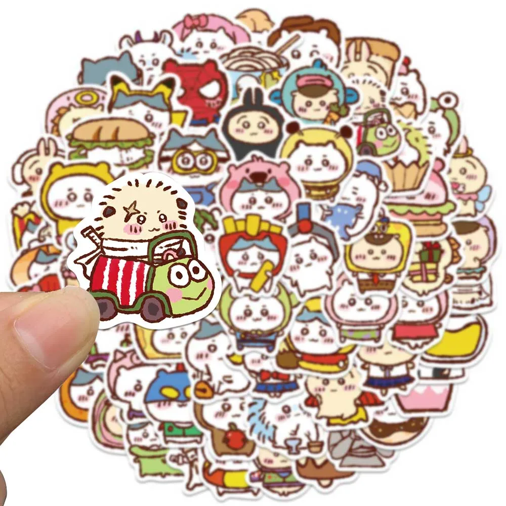 60PCS Kawaii Chiikawa Food Cute Cartoon Stickers Motorcycle Decals DIY for Cup Skateboard Car Kids Toys Sticker Gift Decoration