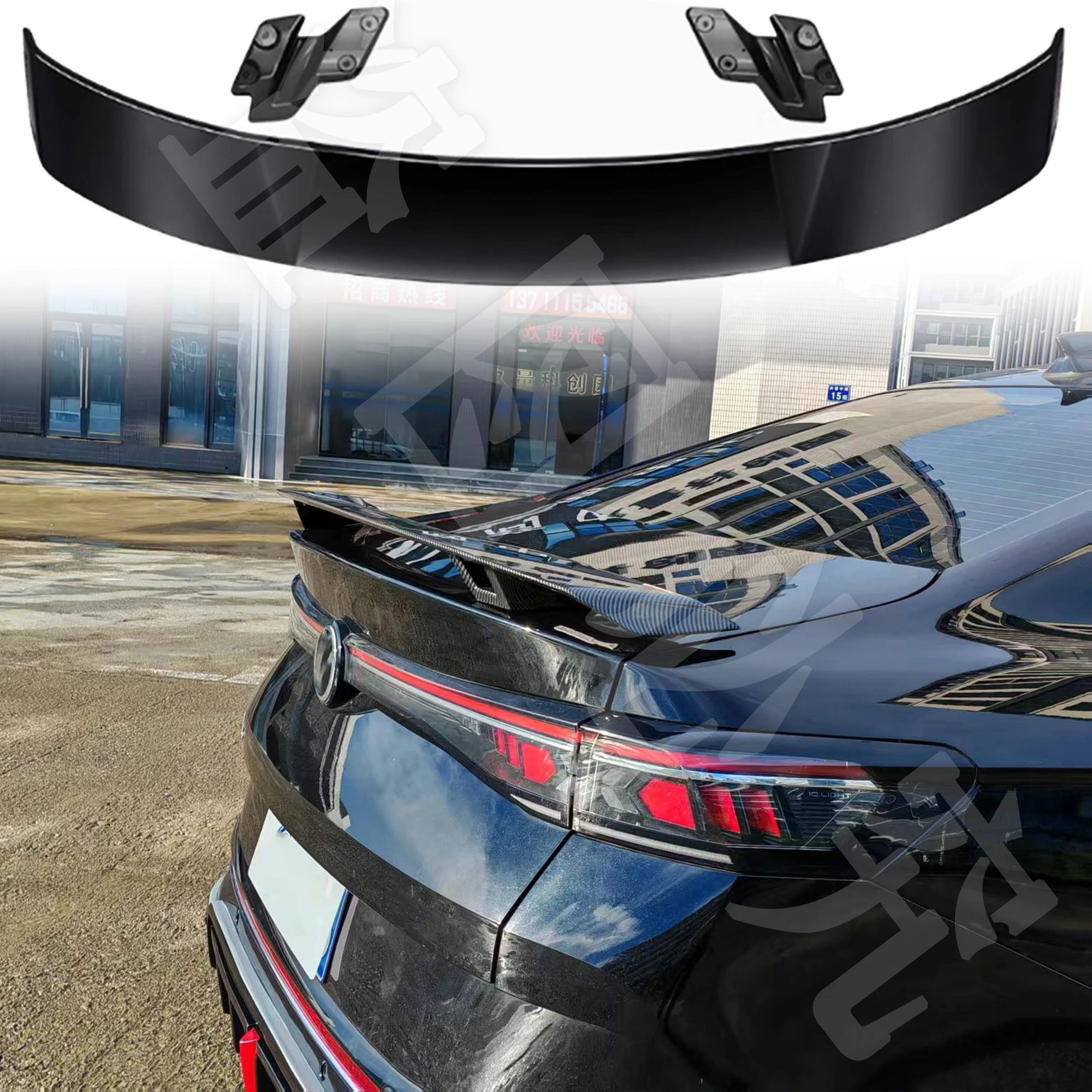 Para volkswagen passat b9/magotan 2024 2025 mk-estilo corpo kit spoiler asa sedan preto brilhante/abs tuning acessórios exteriores