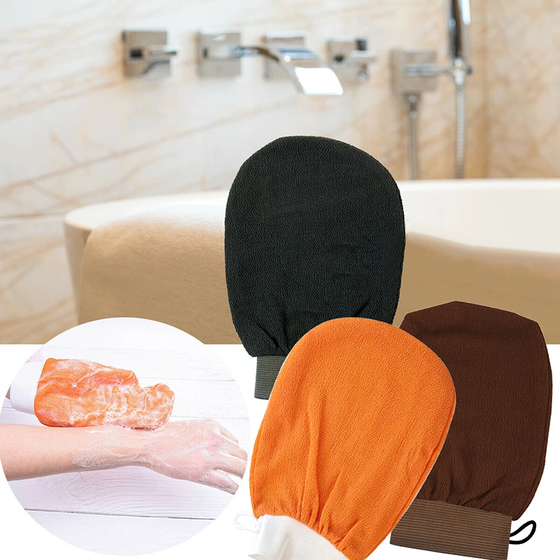 New Scrub Towels For Exfoliating The Body Moroccan Bath Scrub Gloves Hammam Facial Brown Bath Towels  Bathroom Supplies