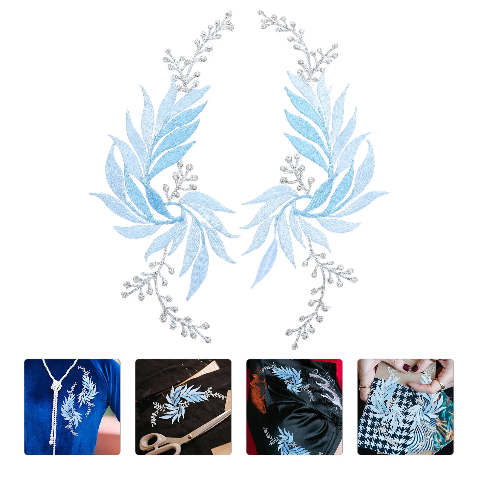 

2pcs Shape Embroidery Patches Garment Appliques Sew on Lovely Patch Decorations Iron Women Clothes DIY Fashion Leaf Decorations