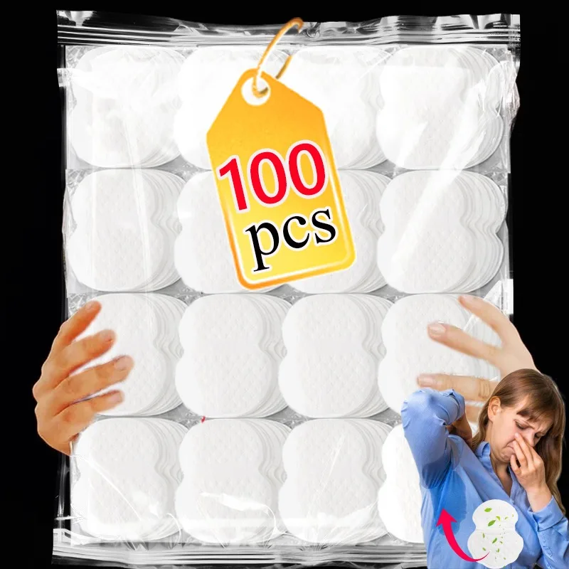 100Pcs Disposable Underarm Armpit Sweat Pads Sweat-absorbing Patch Spring Summer Deodorants Non-woven Pads Breathable Ultra-thin