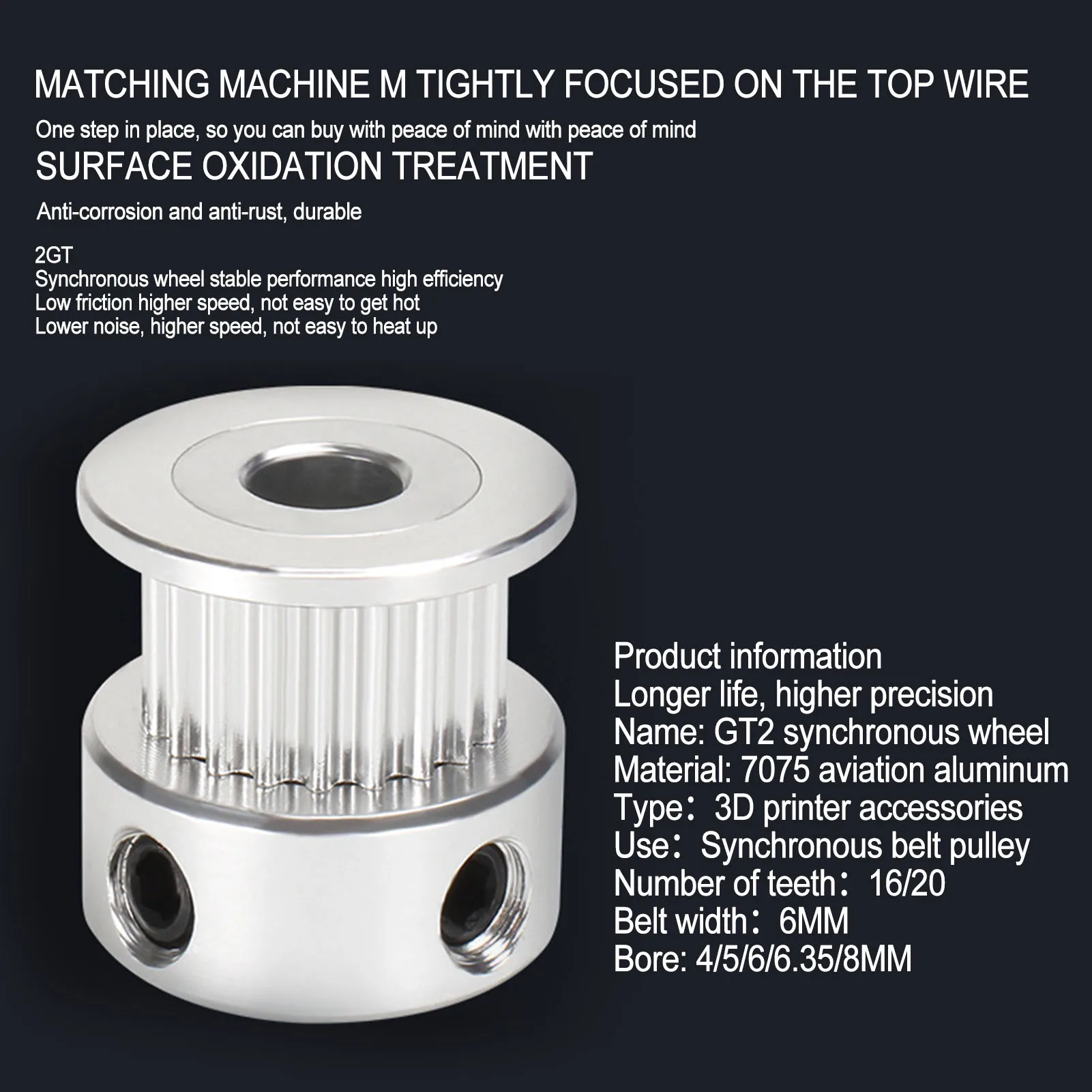 2GT 12 15 16 20 الأسنان 2GT توقيت بكرة تتحمل 3.17/4/5/6/6.35/8 مللي متر ل GT2 مؤقت اشتعال العرض 6 مللي متر 10 مللي متر 15 مللي متر 3D طابعة C NC أجزاء