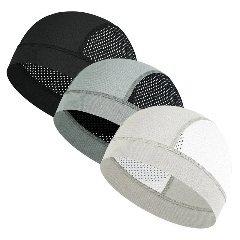 Summer Outdoor Riding Breathable Sunshade Skull Beanie Men Women Mesh Quick Drying Bag Head Riding Small Hat Motorcycle Liner