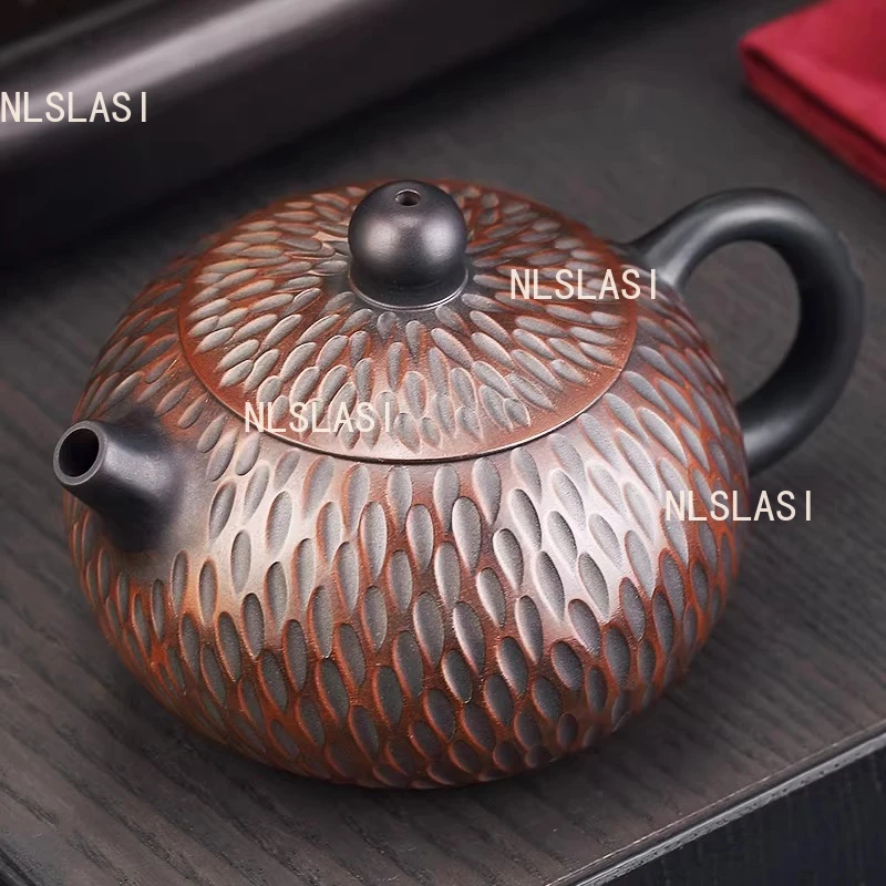 Jianshui Purple Pottery Xishi Pot Ceramic Handmade Large Capacity Teapot Home Use Tea Pot for Entertaining Guests Tea Set