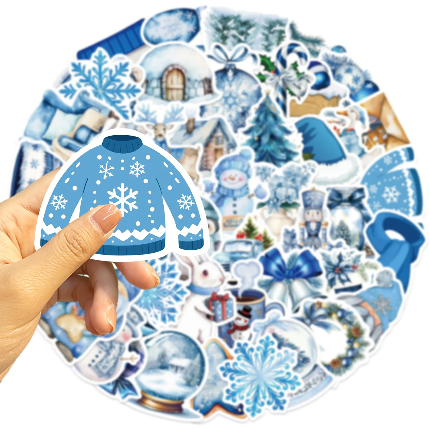 10/30/50PCSการ์ตูนสีฟ้าฤดูหนาวสติกเกอร์สติกเกอร์ตลกDecalsตกแต่งDIYสเก็ตบอร์ดโทรศัพท์โน้ตบุ๊คจักรยานGraffitiของขวัญ