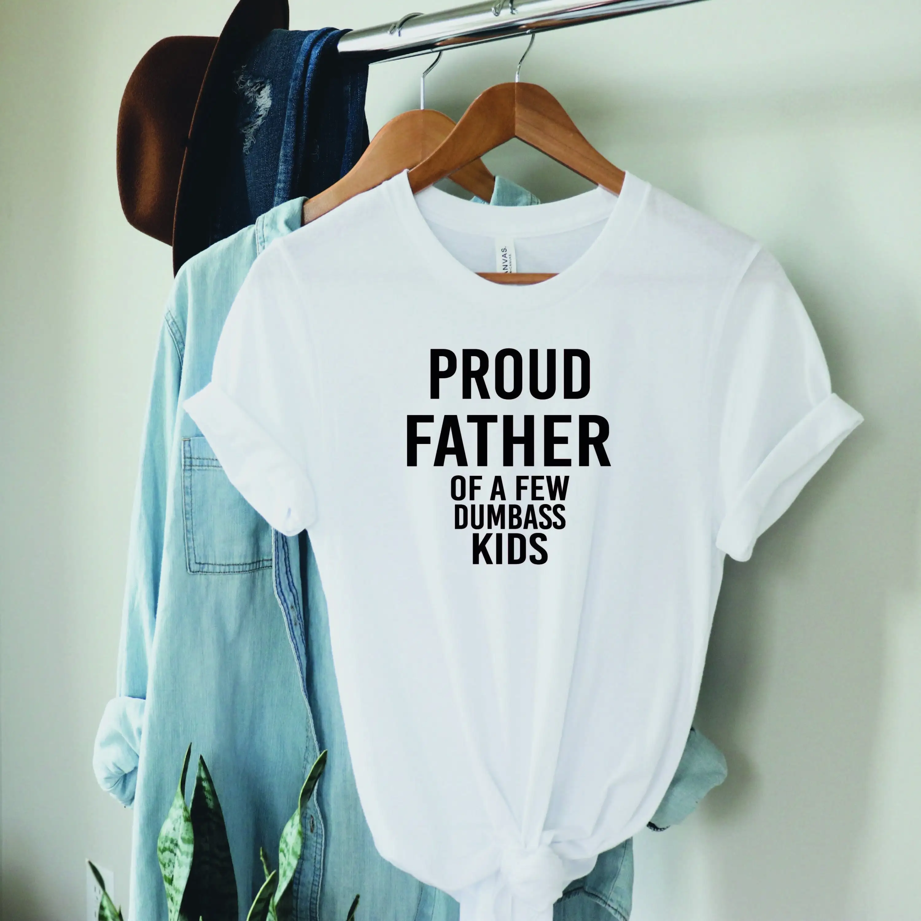 Proud Father Of A Few Dumbass Kids T Shirt Father'S Day Funny Dad For