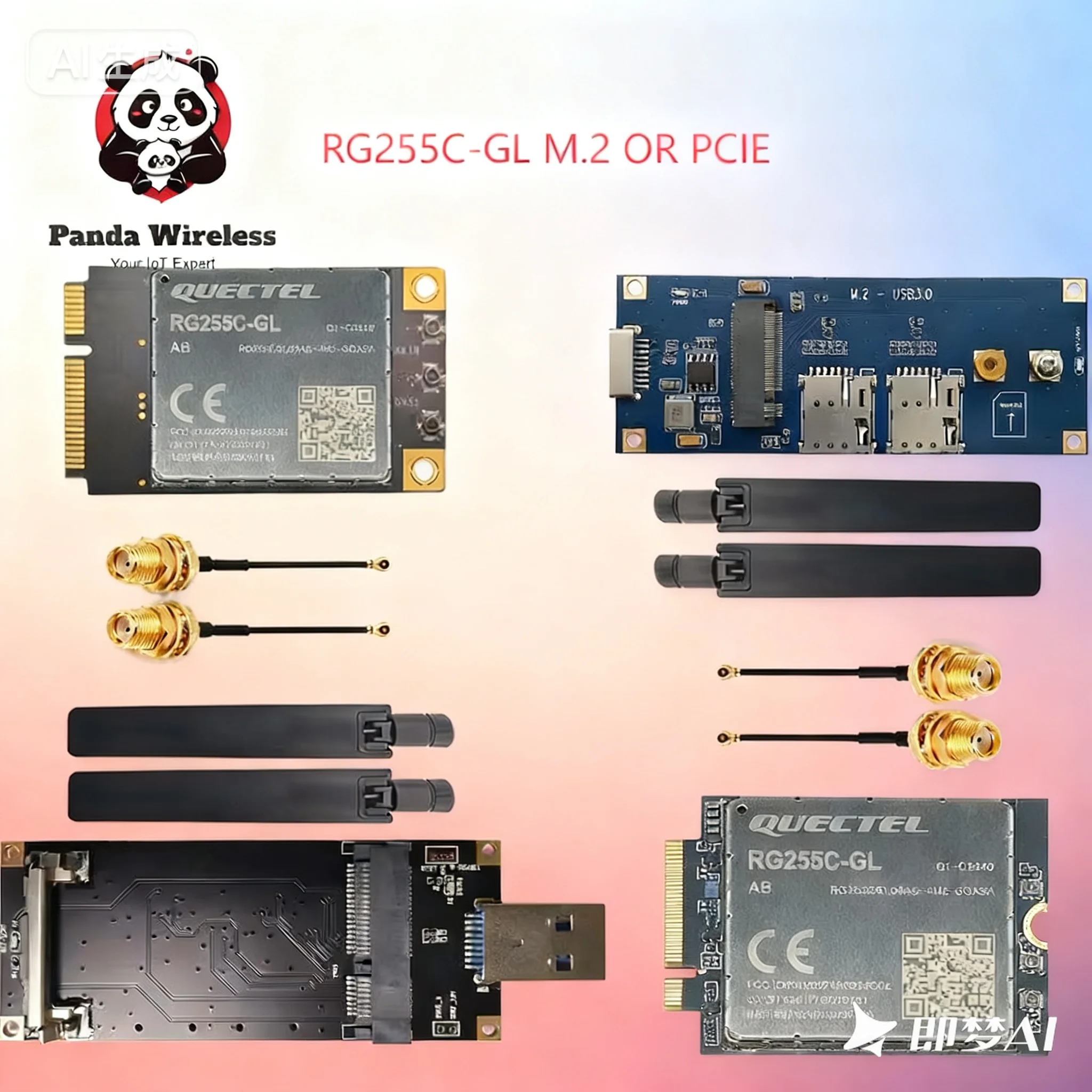 Quectel RG255C-GL M.2 MINI PCIE Package WWAN Module 5G RedCap RG255C RG255CGL00AB RG255CGL00AB-4M2-MN0AA SA Mode PCIe USB 2.0