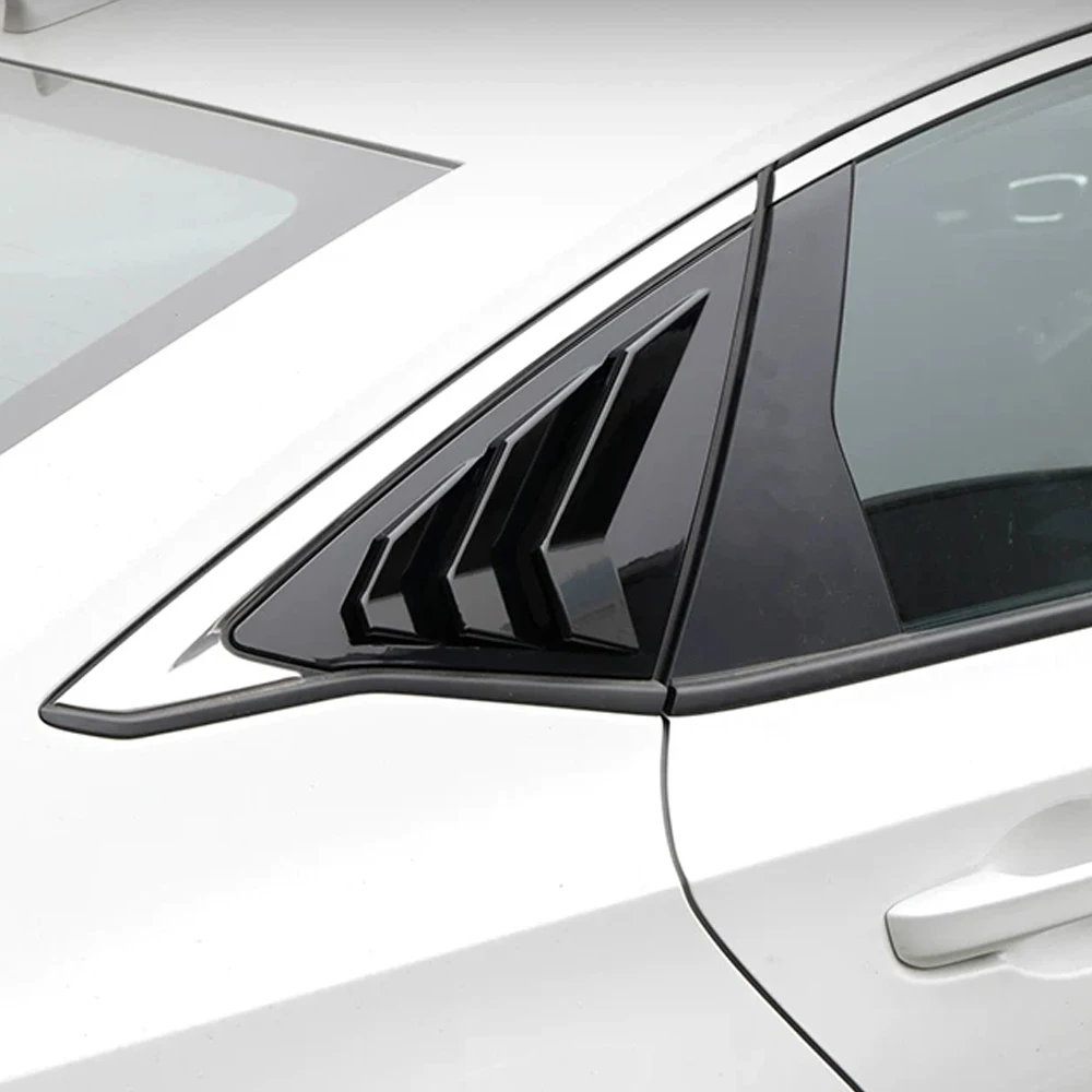 2Pcs Black Car Exterior Rear Window Louver Side Shutter Blind Shades Cover Trim Accessories For Honda Civic 11th Sedan 2022-2025