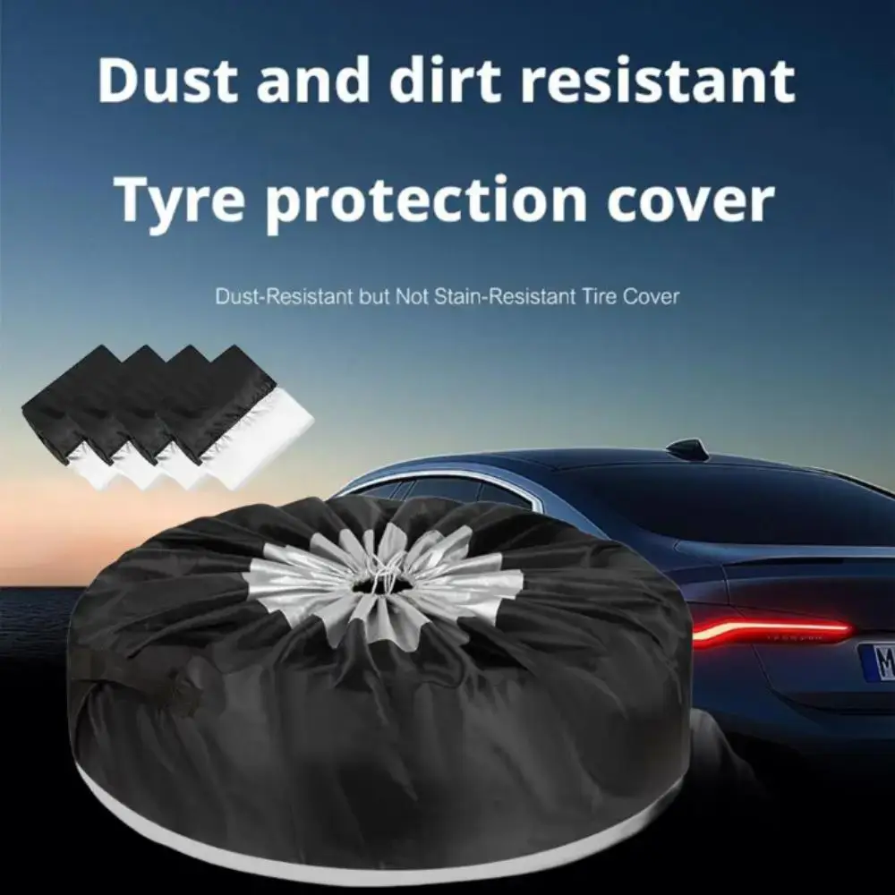 

Серебристый, черный чехол для шин 210D, ткань Оксфорд, полиэстер, защита для хранения колес, пыленепроницаемая защита от царапин