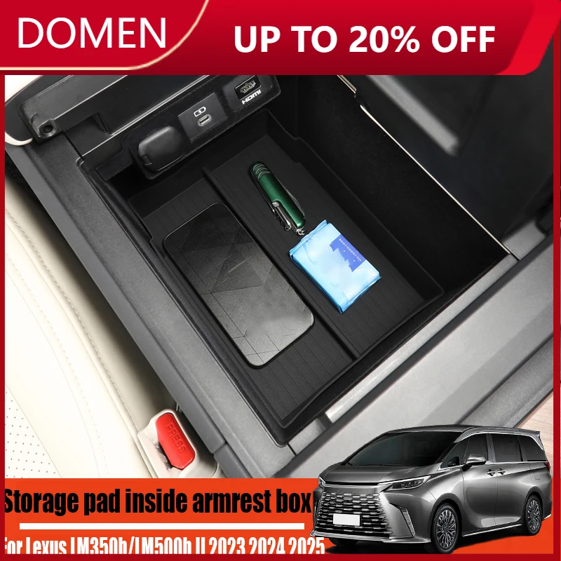 

Для Lexus LM350h/LM500h II 2023 2024 2025 силиконовый коврик для хранения внутри подлокотника коробка автомобильные аксессуары для хранения в салоне