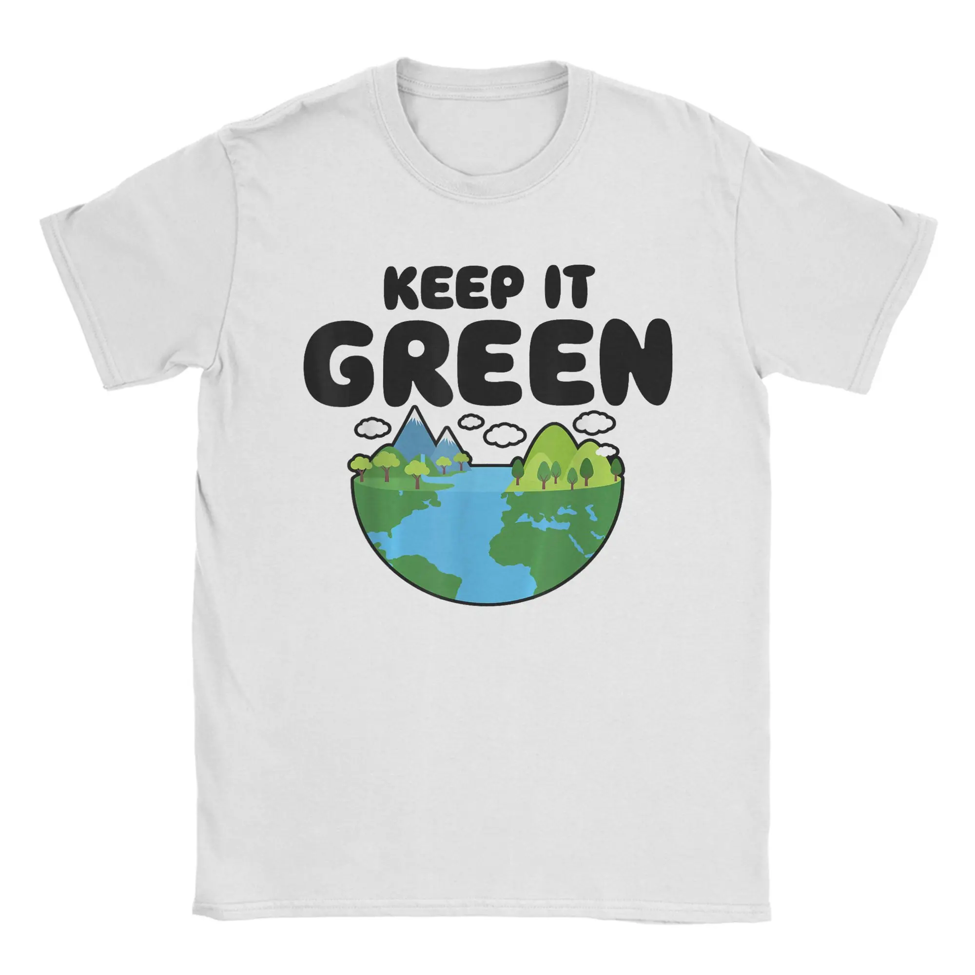 Men's Keep It Green Earth Day Planet Environmental Awareness T Shirt  Pure Cotton Tops Leisure Short Sleeve O Neck Tees T-Shirts