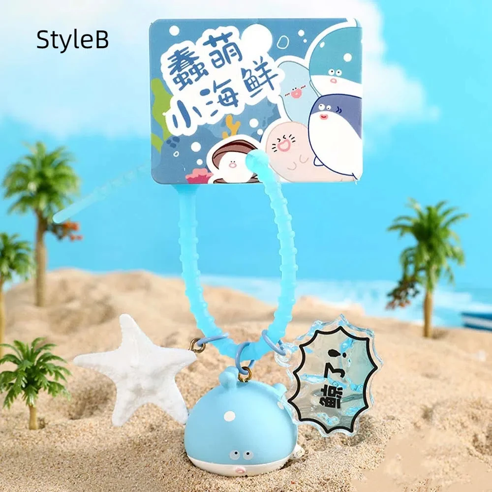 2 Styles Bag Pendant Shark Ocean Fish Key Chain Whale Squid Ocean Dolls Pendant Animals Anime Seafood Car Keyring Friends