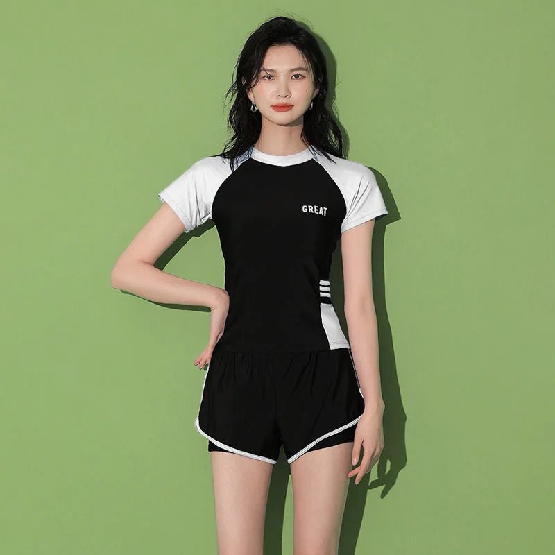 Swimsuit Women's Summer Split Casual Sports Plus Size Swimsuit Conservative Slimming Swimming Pool Swimming Equipment