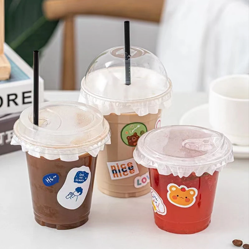Customized Printing Transparent Plastic Cup, Coffee, Milk Tea, Juice Plastic Cup